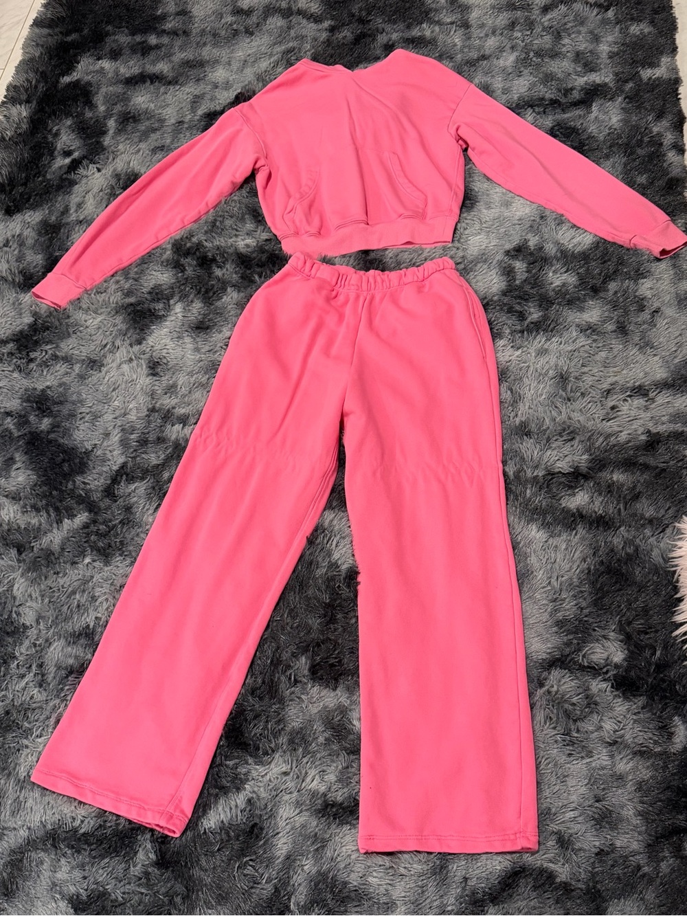 SKIMS Bubble Gum Pink Wide-Leg Sweatpants Set